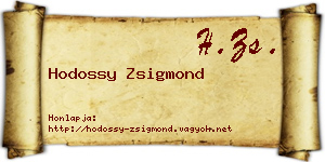 Hodossy Zsigmond névjegykártya